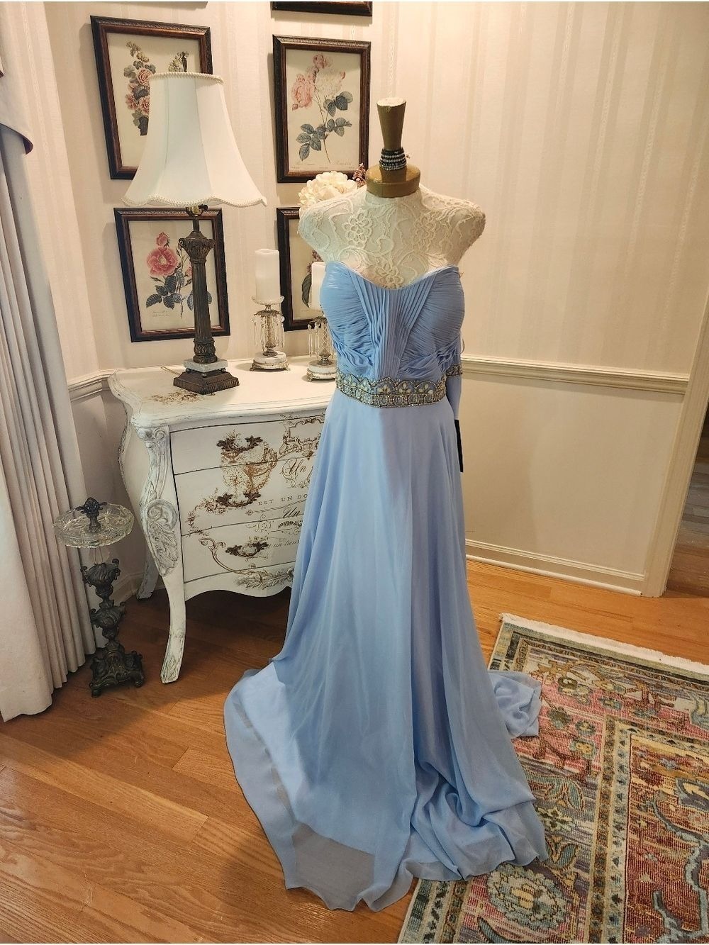 Alyce Paris Serenity Red Carpet Soft Blue Evening Dress Gown NWT 28